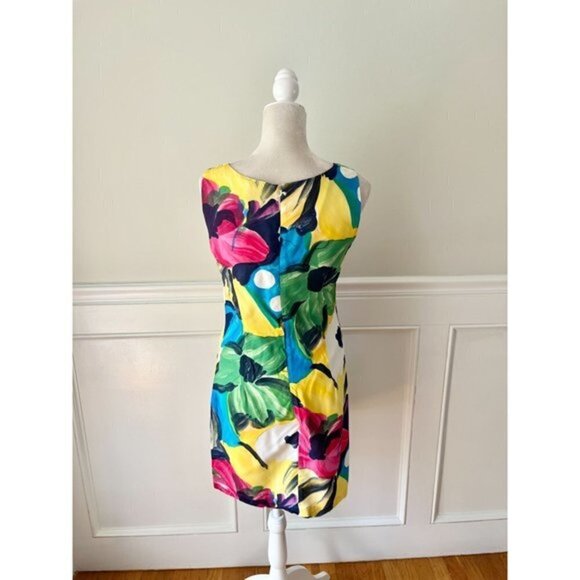 Marshall Rousso Vintage Abstract Print Sheath Dress S - Picture 3 of 4